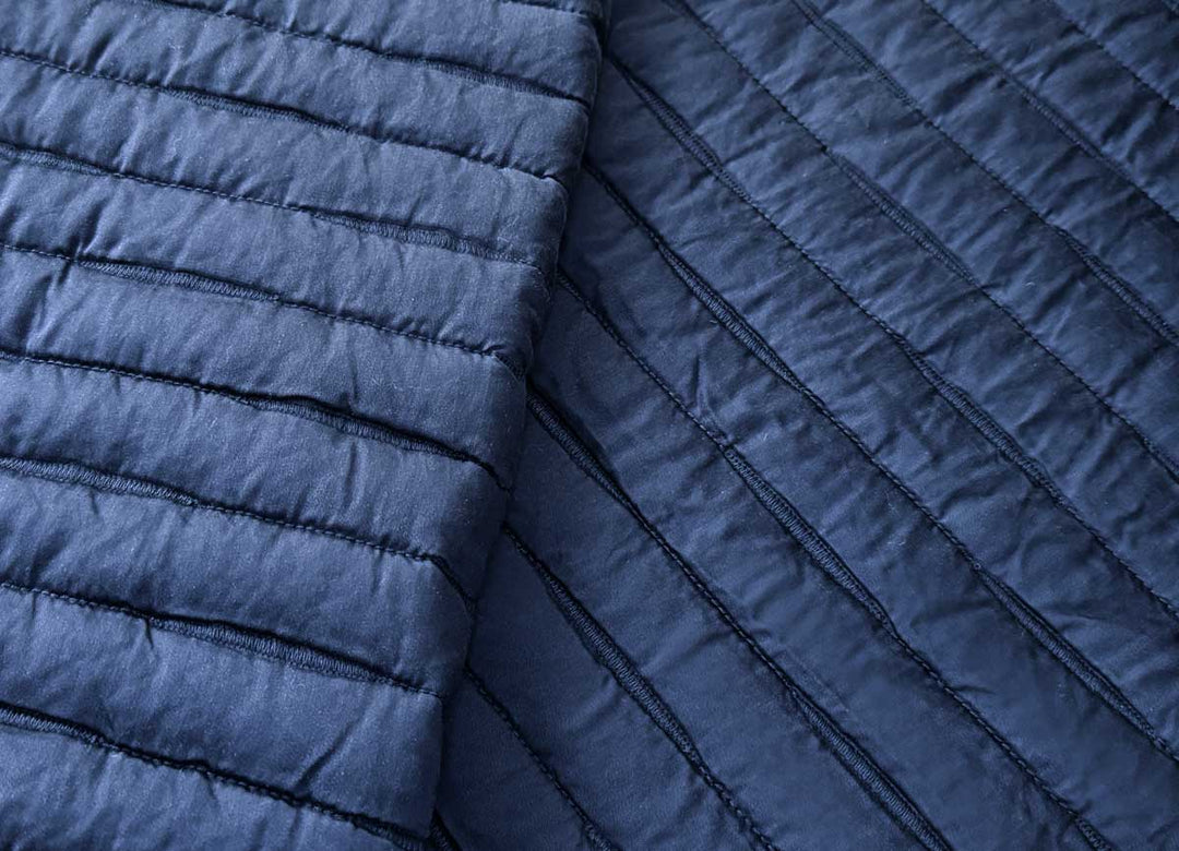 Arctic Quilt Set in denim detail shot to show stitching on quilt. #choose-your-color_denim