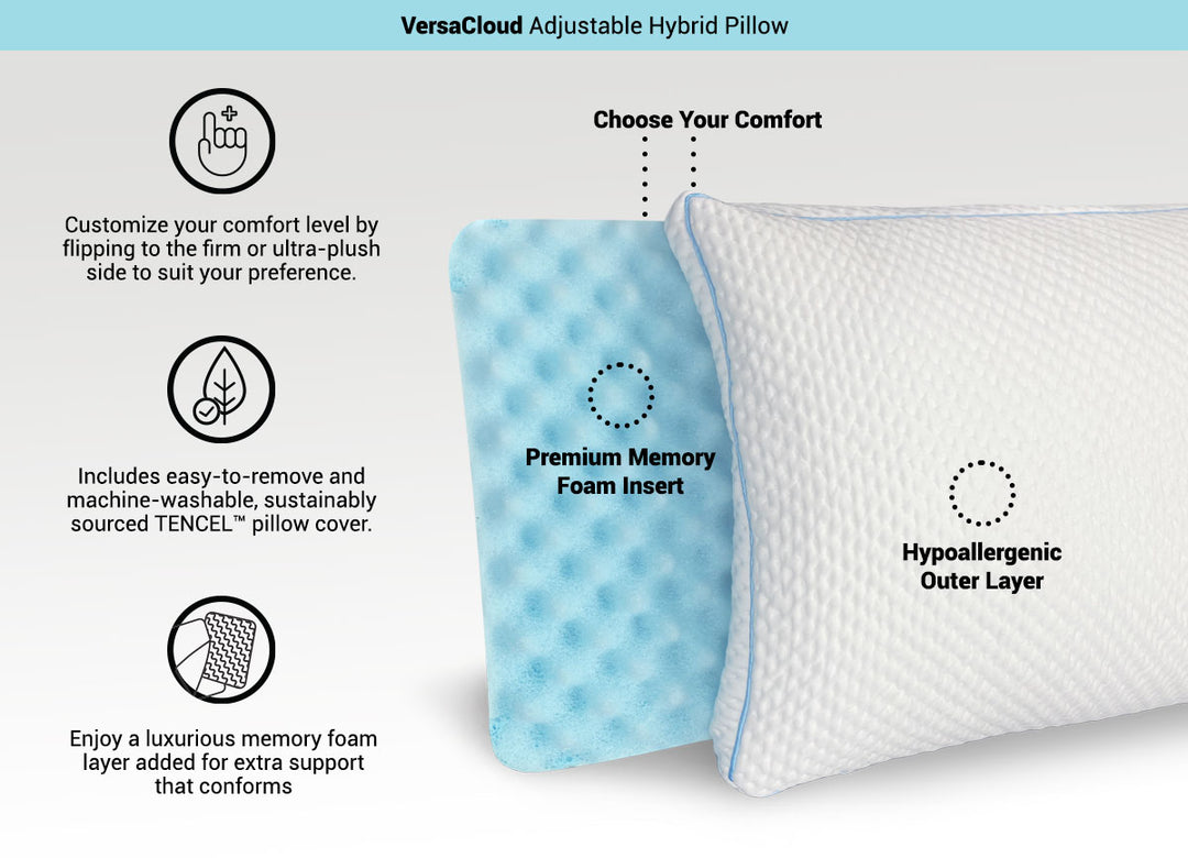 VersaCloud™ Adjustable Hybrid Pillow