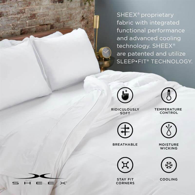 NWT 08 Sheex White Performance Bedding Sleep Tech Mattress Pad Size outlet Queen