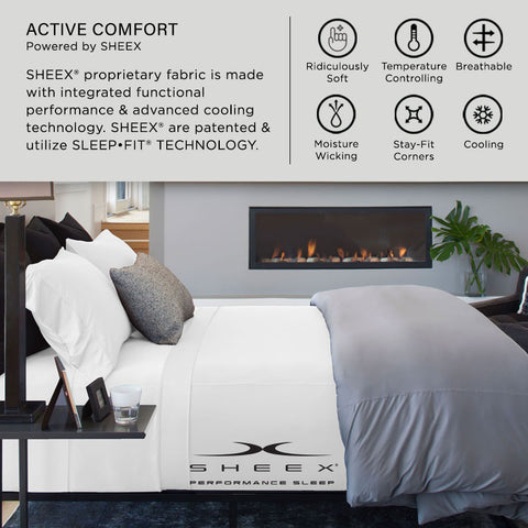 Active Comfort Sheet Set shown on bed #choose-your-color_pewter