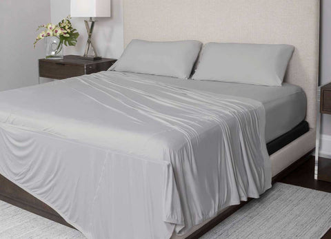 Active Comfort Sheet Set shown on bed #choose-your-color_silver-cloud